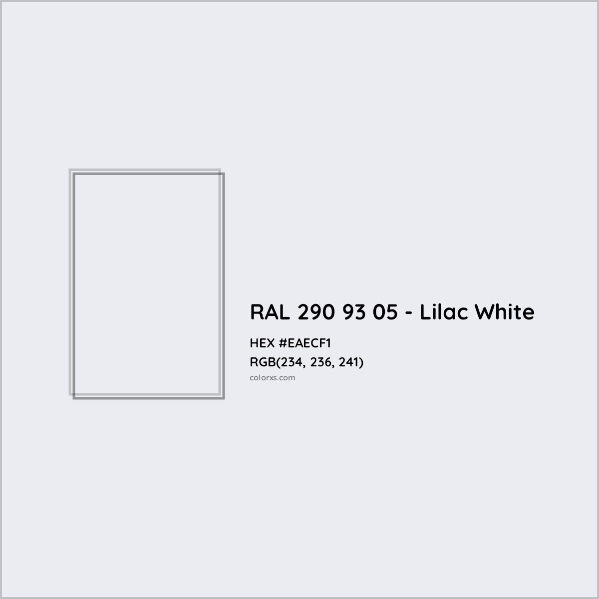 HEX #EAECF1 RAL 290 93 05 - Lilac White CMS RAL Design - Color Code