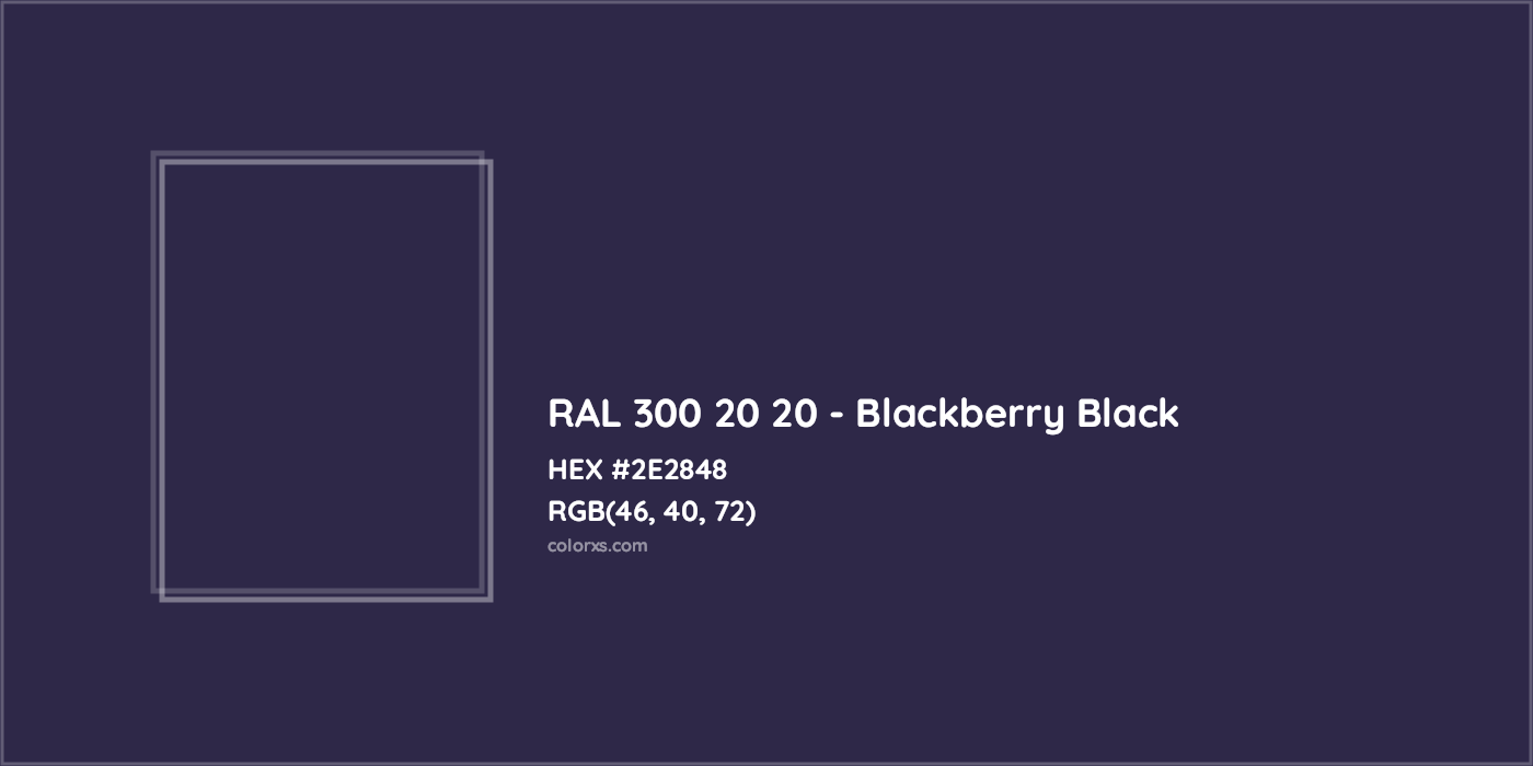 HEX #2E2848 RAL 300 20 20 - Blackberry Black CMS RAL Design - Color Code