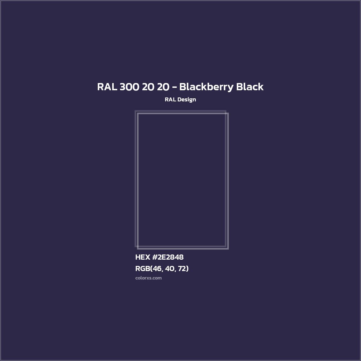 HEX #2E2848 RAL 300 20 20 - Blackberry Black CMS RAL Design - Color Code