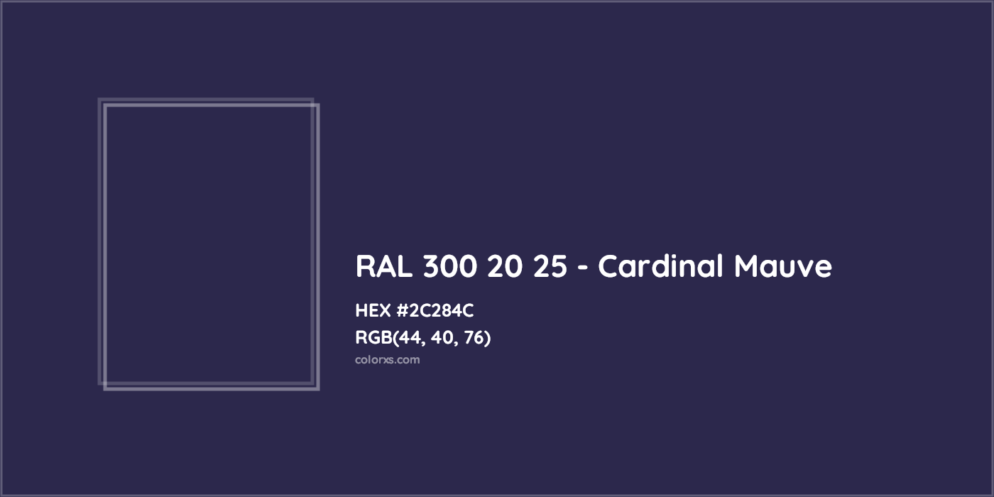 HEX #2C284C RAL 300 20 25 - Cardinal Mauve CMS RAL Design - Color Code