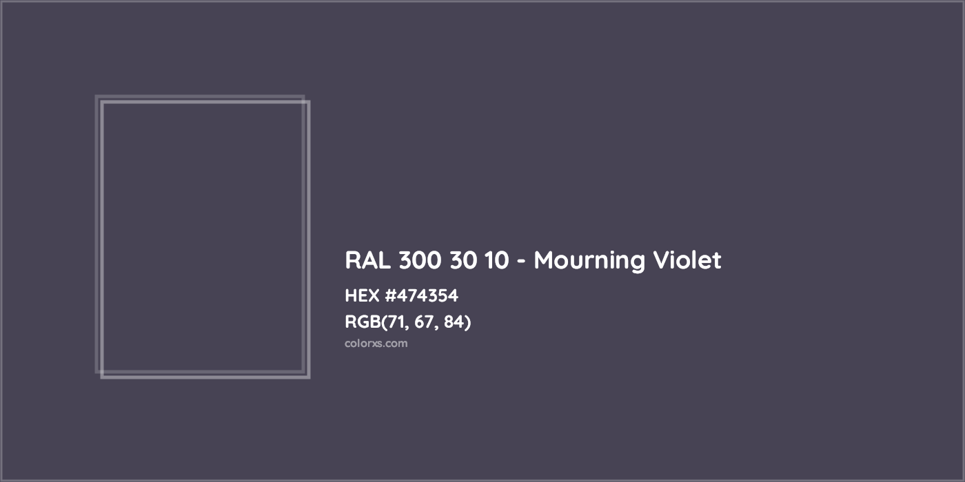 HEX #474354 RAL 300 30 10 - Mourning Violet CMS RAL Design - Color Code