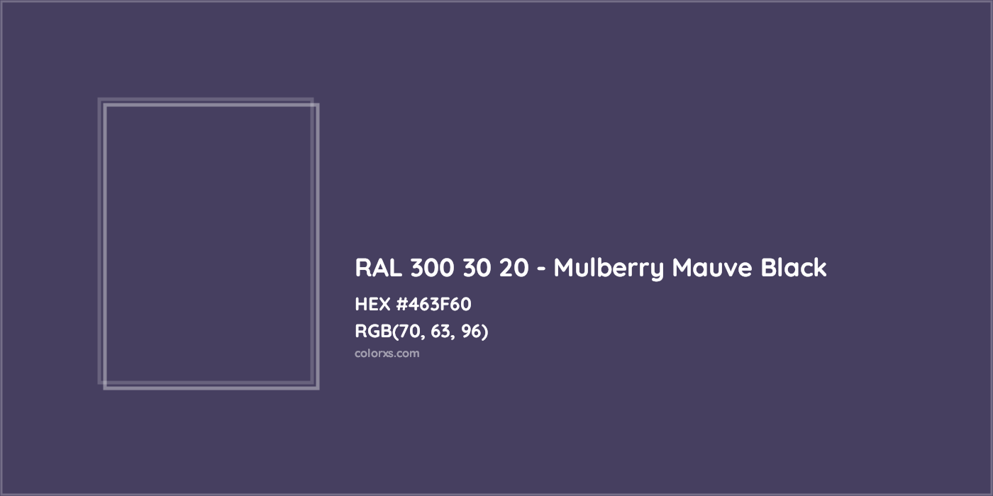 HEX #463F60 RAL 300 30 20 - Mulberry Mauve Black CMS RAL Design - Color Code