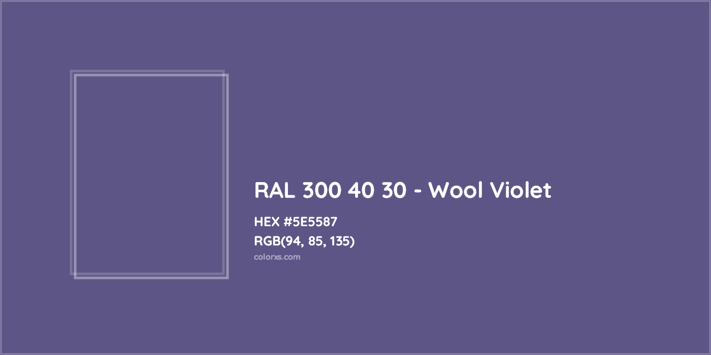 HEX #5E5587 RAL 300 40 30 - Wool Violet CMS RAL Design - Color Code