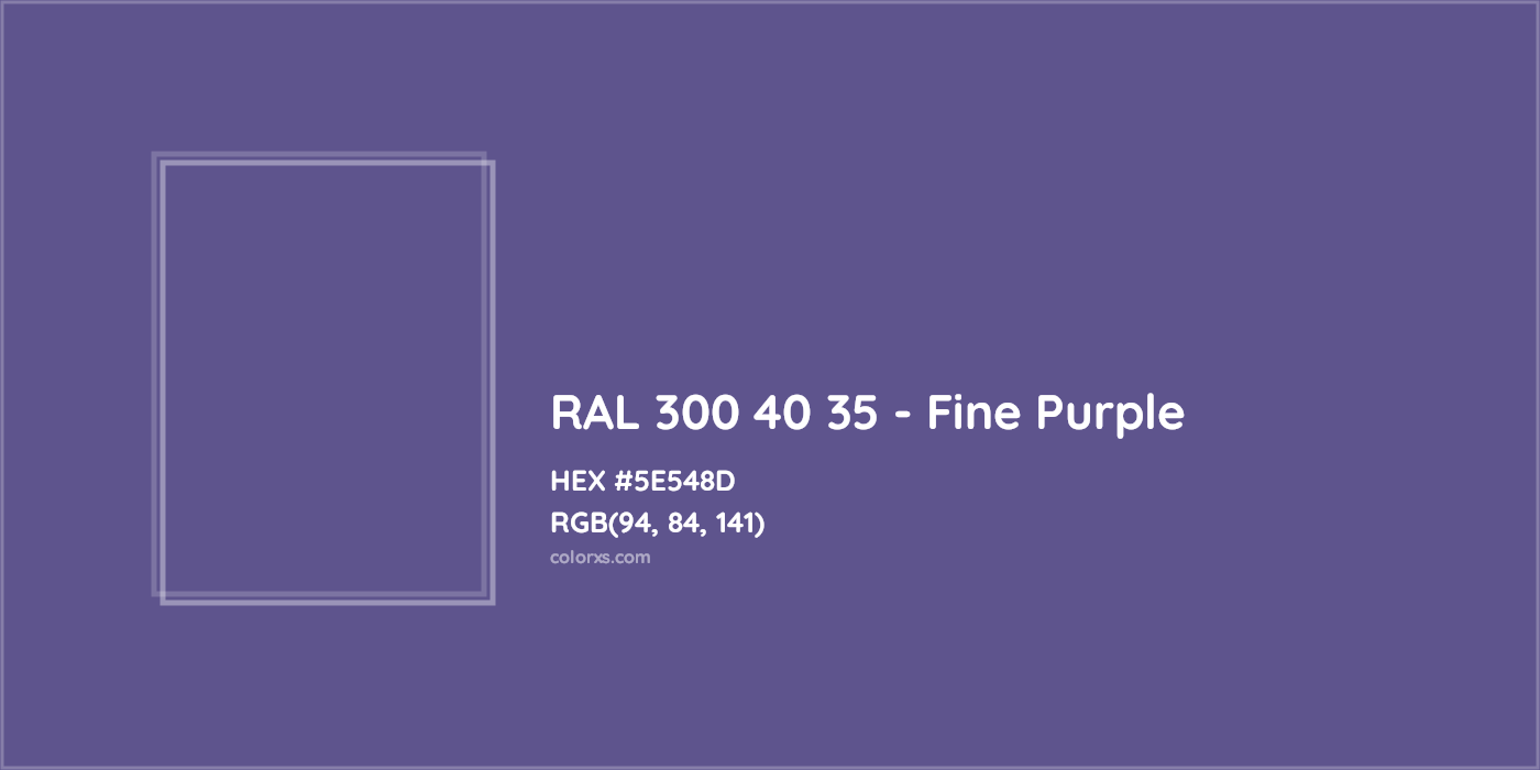 HEX #5E548D RAL 300 40 35 - Fine Purple CMS RAL Design - Color Code