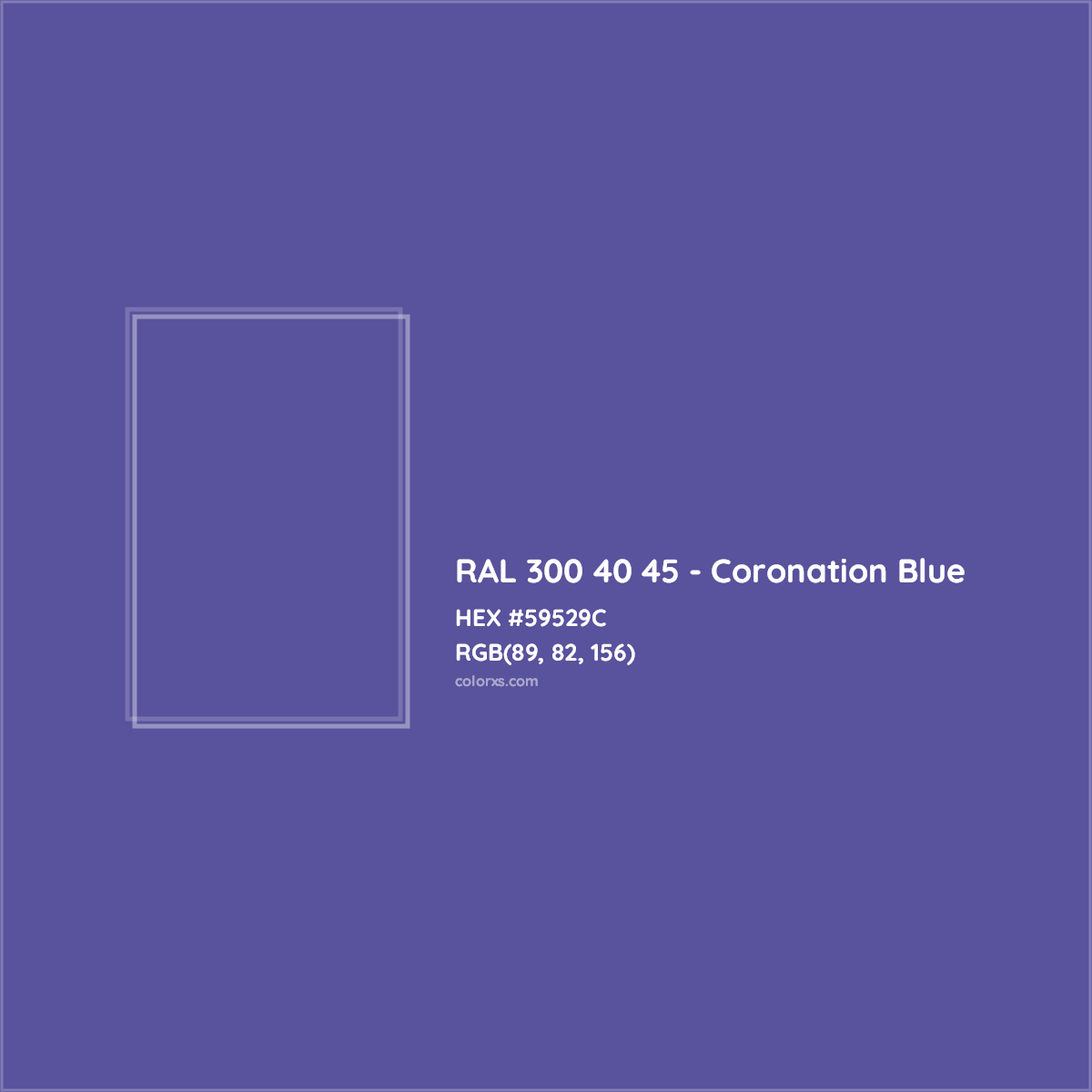 HEX #59529C RAL 300 40 45 - Coronation Blue CMS RAL Design - Color Code
