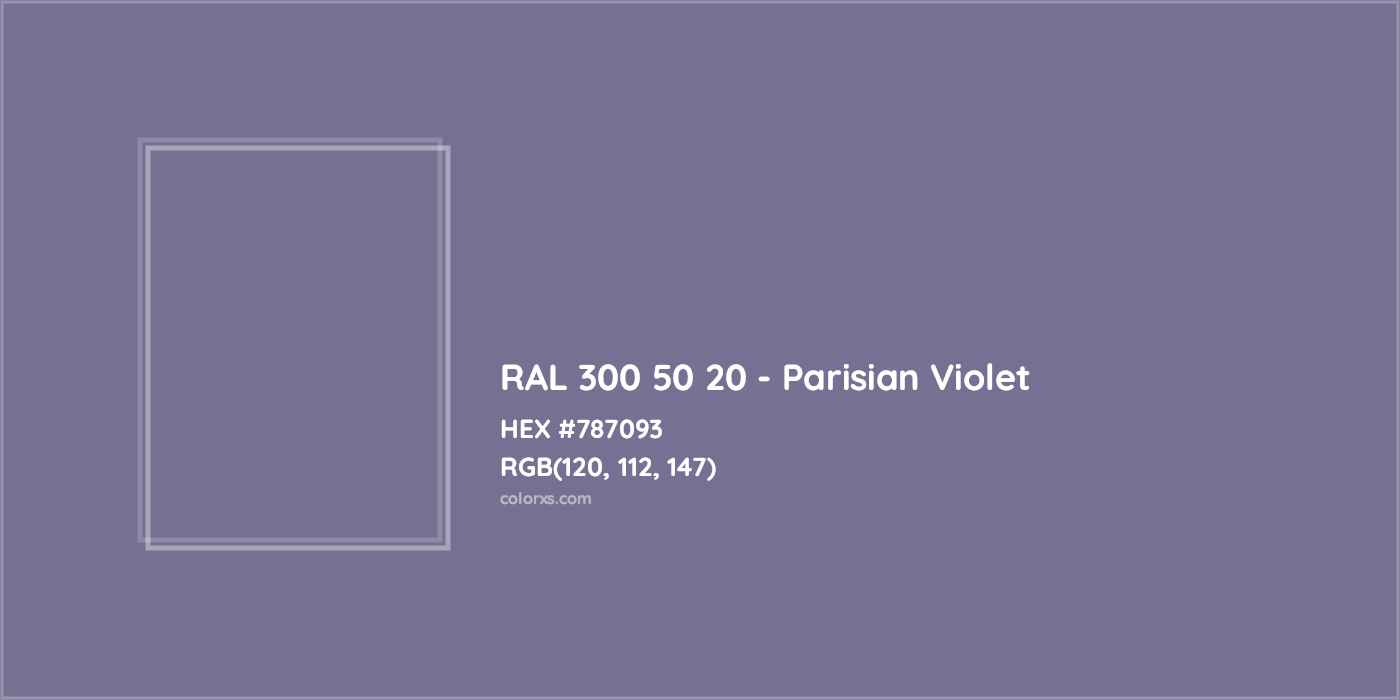 HEX #787093 RAL 300 50 20 - Parisian Violet CMS RAL Design - Color Code