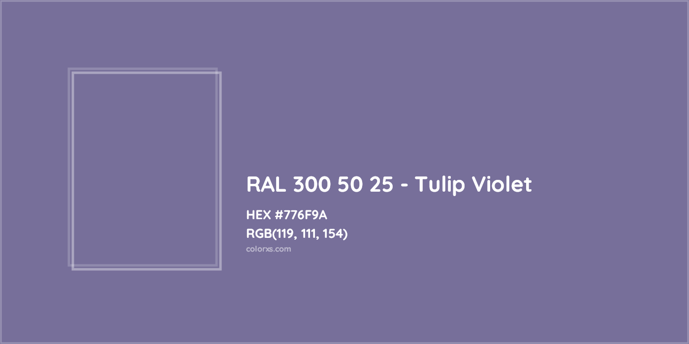HEX #776F9A RAL 300 50 25 - Tulip Violet CMS RAL Design - Color Code