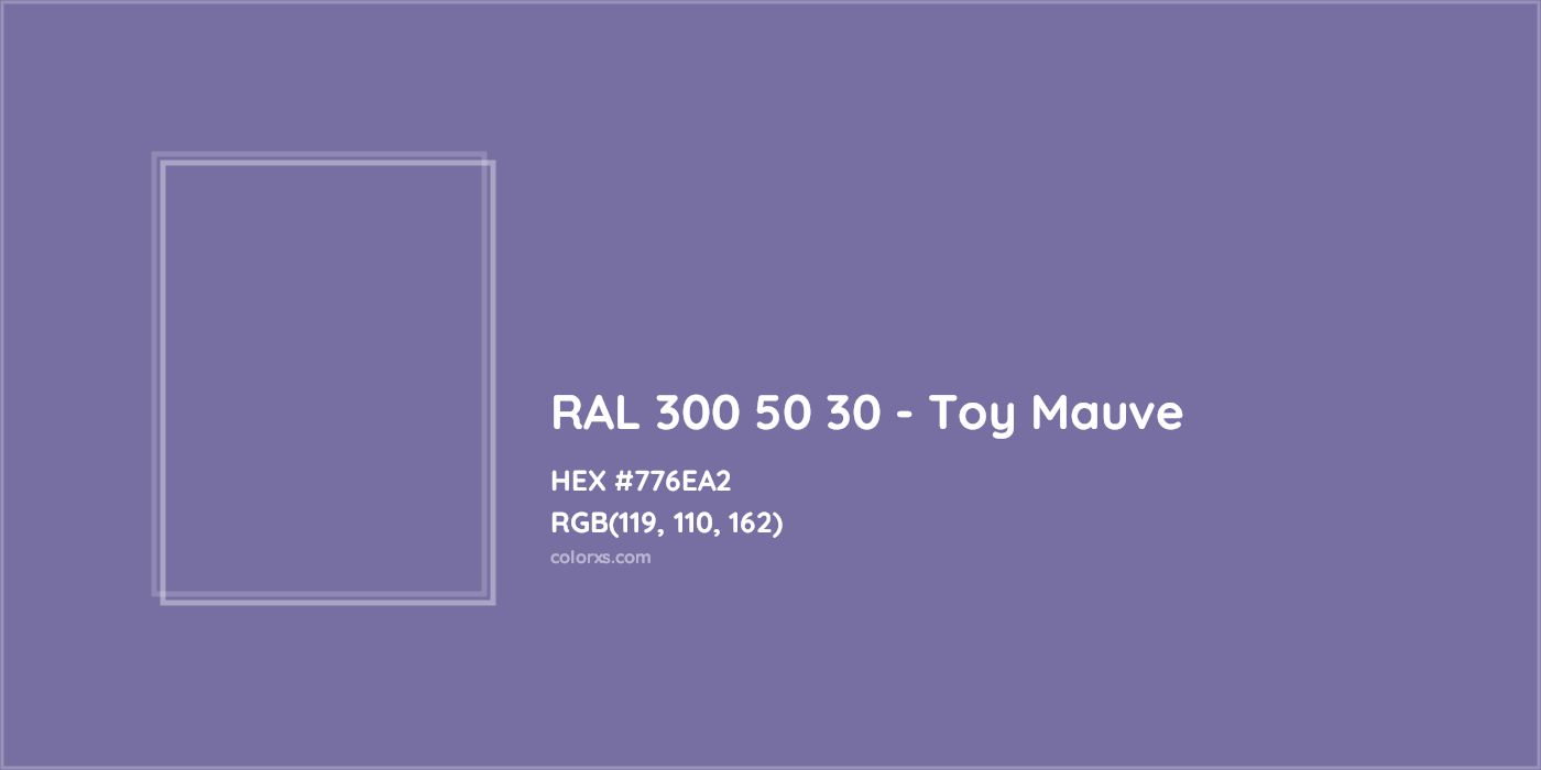 HEX #776EA2 RAL 300 50 30 - Toy Mauve CMS RAL Design - Color Code