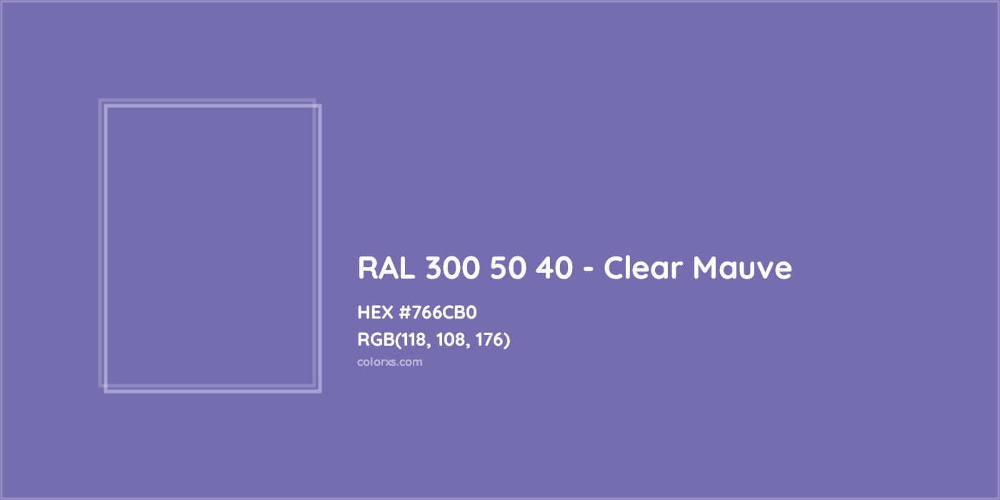 HEX #766CB0 RAL 300 50 40 - Clear Mauve CMS RAL Design - Color Code