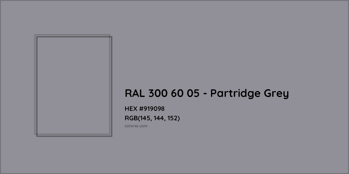 HEX #919098 RAL 300 60 05 - Partridge Grey CMS RAL Design - Color Code