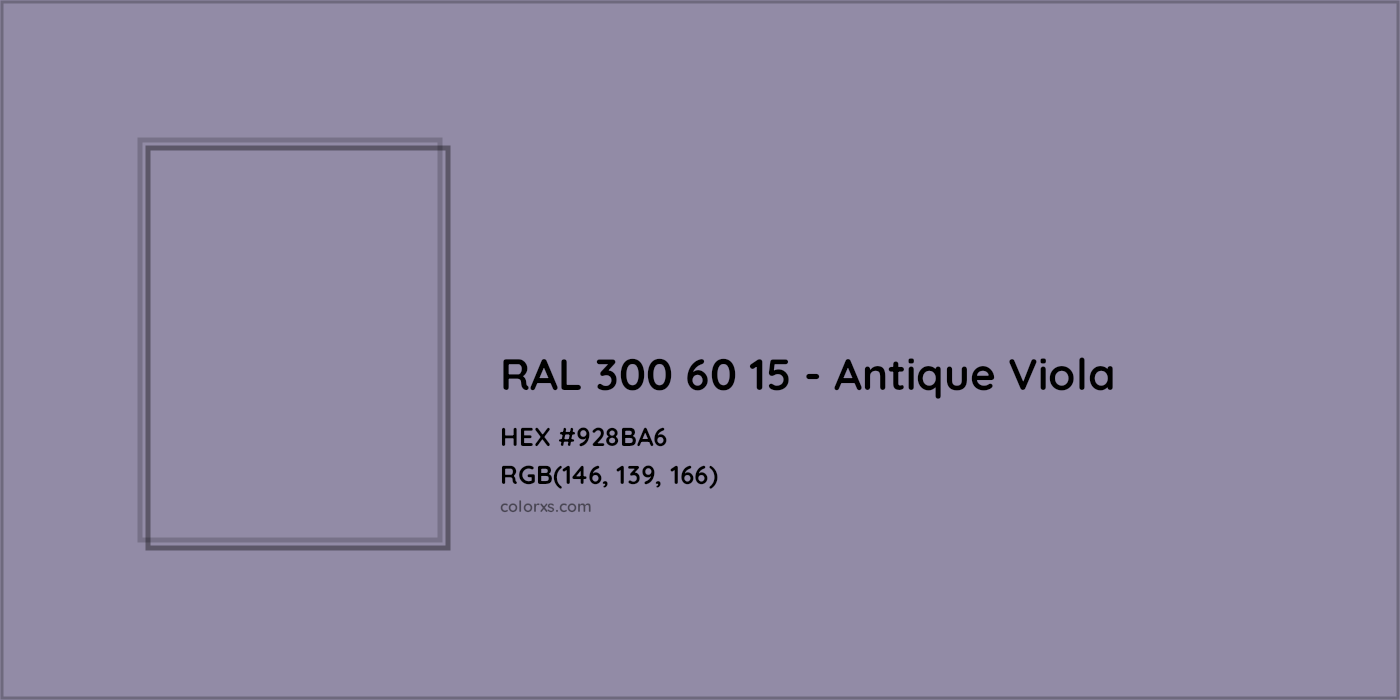 HEX #928BA6 RAL 300 60 15 - Antique Viola CMS RAL Design - Color Code