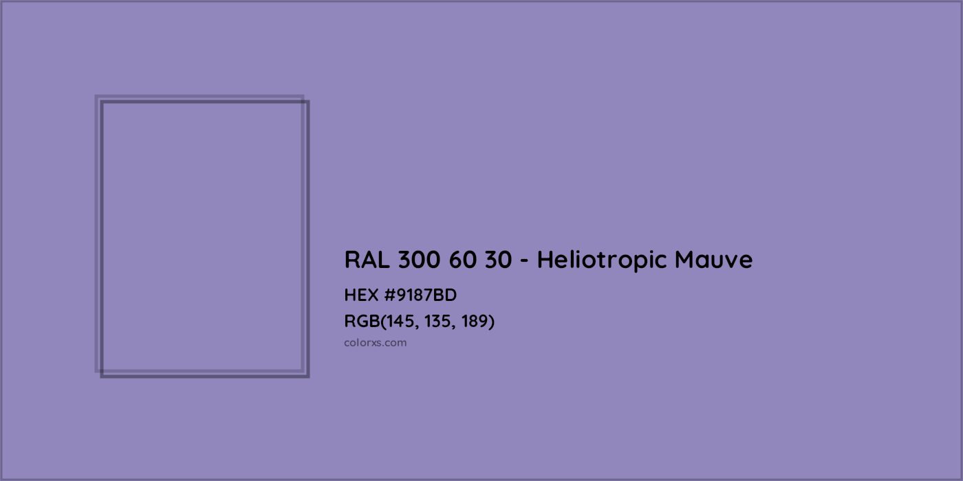 HEX #9187BD RAL 300 60 30 - Heliotropic Mauve CMS RAL Design - Color Code
