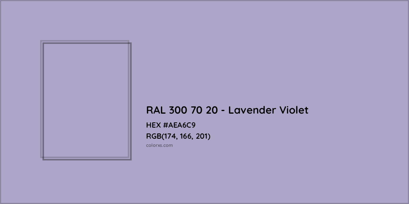 HEX #AEA6C9 RAL 300 70 20 - Lavender Violet CMS RAL Design - Color Code