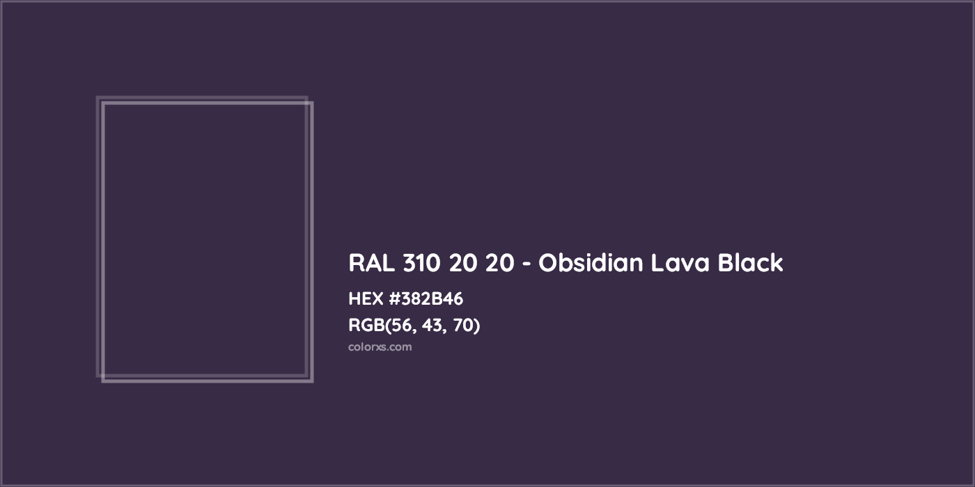 HEX #382B46 RAL 310 20 20 - Obsidian Lava Black CMS RAL Design - Color Code
