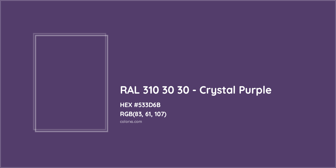 HEX #533D6B RAL 310 30 30 - Crystal Purple CMS RAL Design - Color Code