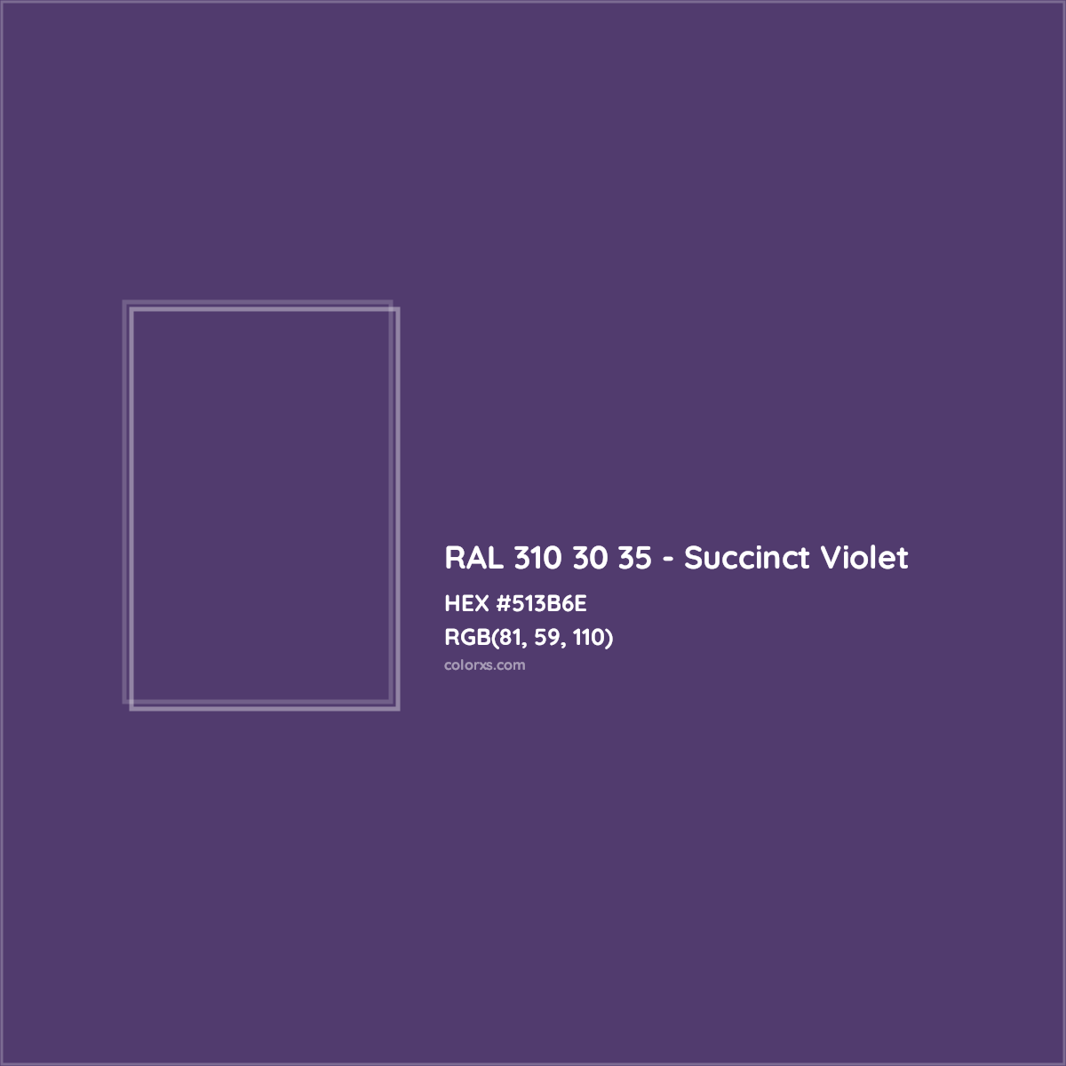 HEX #513B6E RAL 310 30 35 - Succinct Violet CMS RAL Design - Color Code