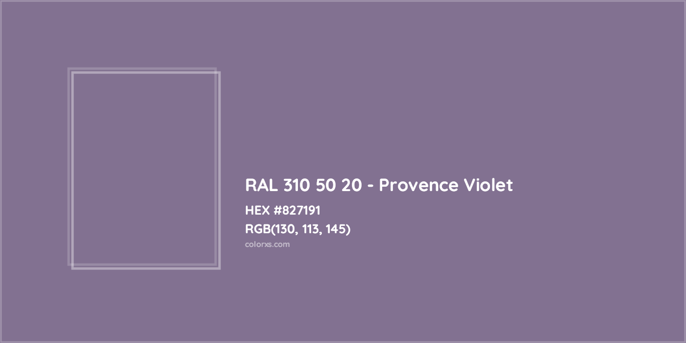 HEX #827191 RAL 310 50 20 - Provence Violet CMS RAL Design - Color Code