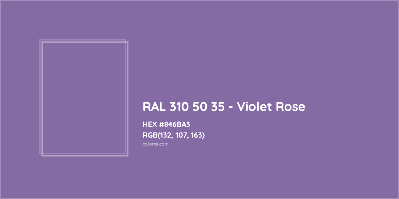 HEX #846BA3 RAL 310 50 35 - Violet Rose CMS RAL Design - Color Code