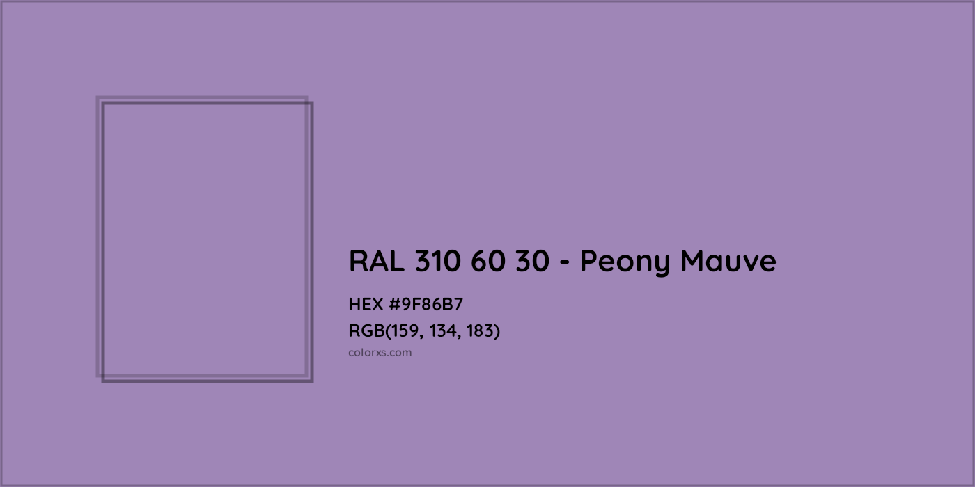 HEX #9F86B7 RAL 310 60 30 - Peony Mauve CMS RAL Design - Color Code
