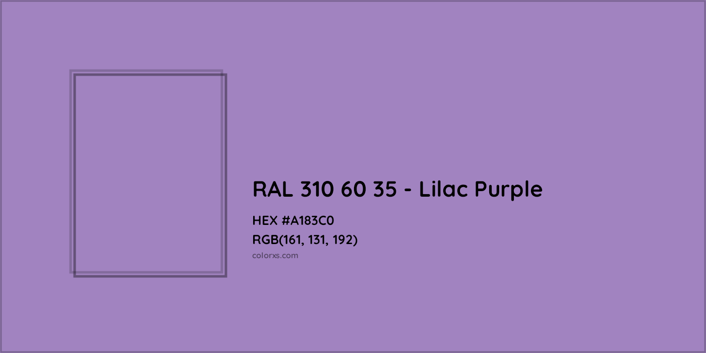 HEX #A183C0 RAL 310 60 35 - Lilac Purple CMS RAL Design - Color Code