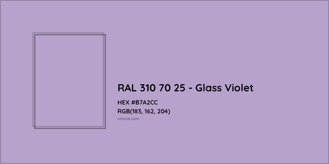 HEX #B7A2CC RAL 310 70 25 - Glass Violet CMS RAL Design - Color Code