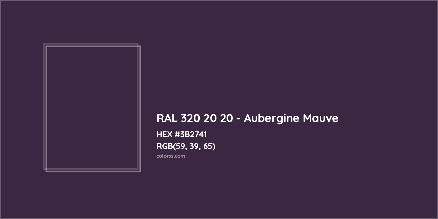 HEX #3B2741 RAL 320 20 20 - Aubergine Mauve CMS RAL Design - Color Code
