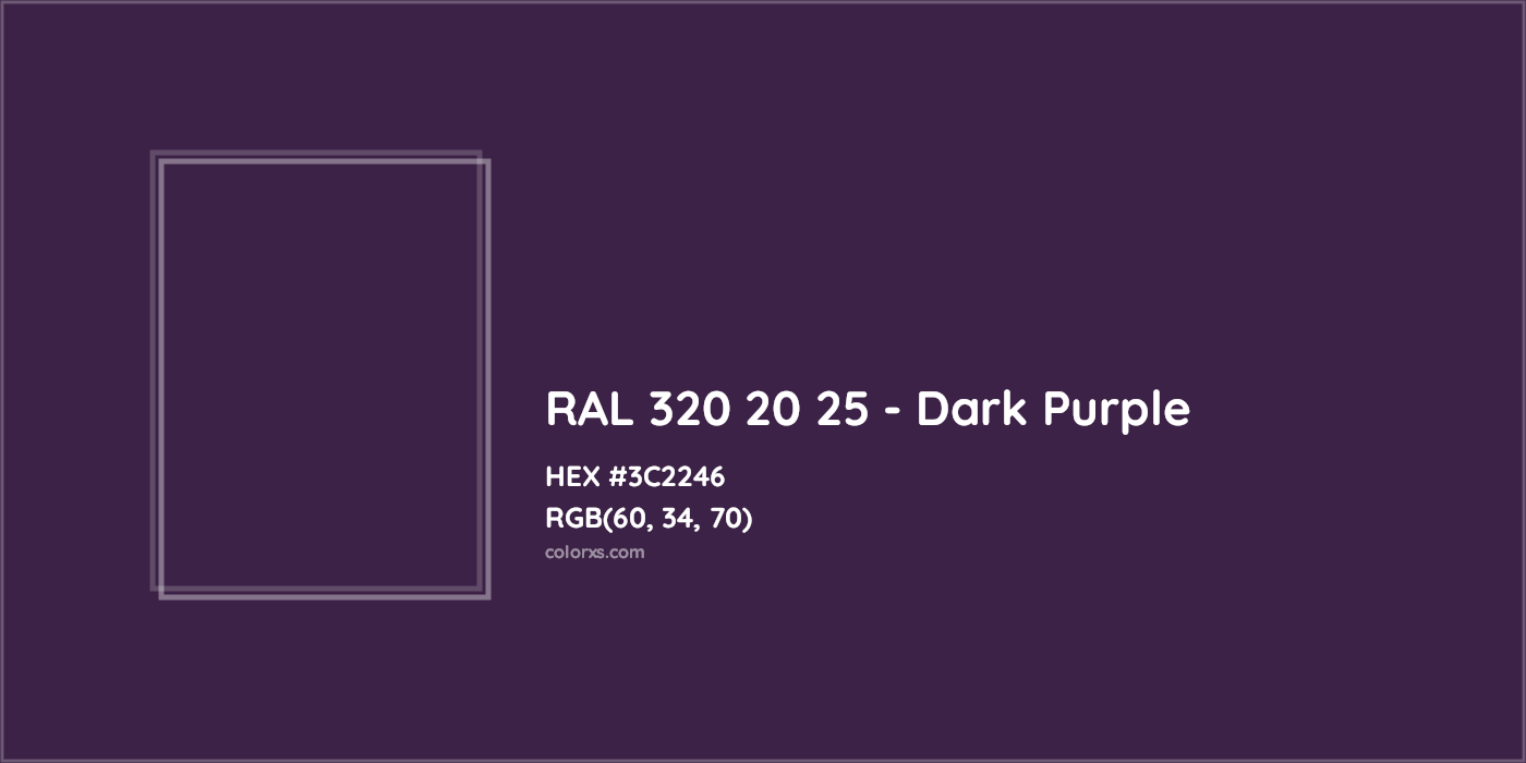 HEX #3C2246 RAL 320 20 25 - Dark Purple CMS RAL Design - Color Code
