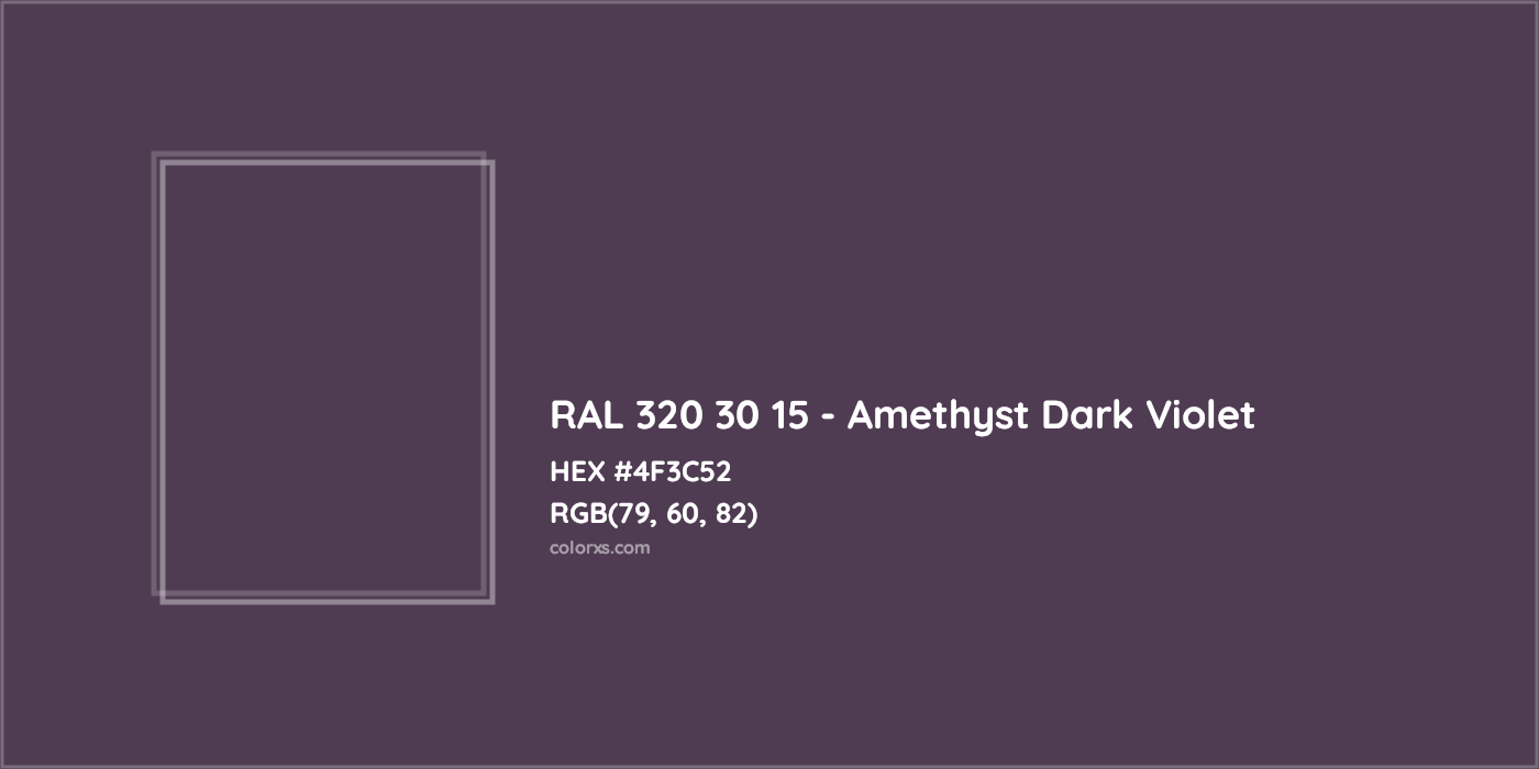 HEX #4F3C52 RAL 320 30 15 - Amethyst Dark Violet CMS RAL Design - Color Code