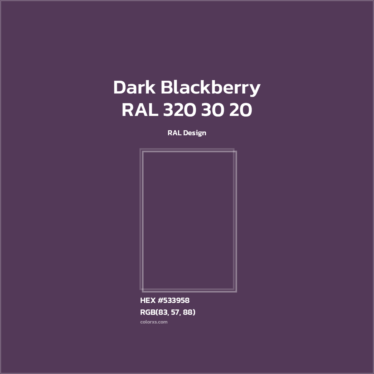 HEX #533958 RAL 320 30 20 - Dark Blackberry CMS RAL Design - Color Code