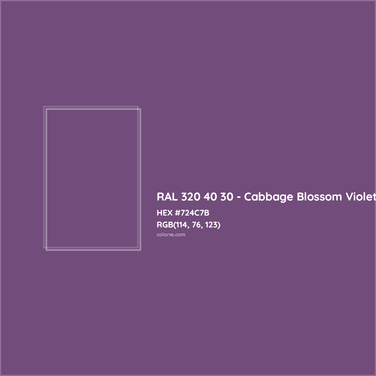 HEX #724C7B RAL 320 40 30 - Cabbage Blossom Violet CMS RAL Design - Color Code