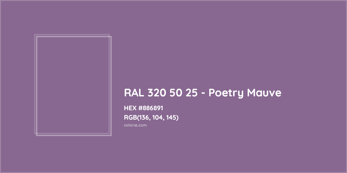 HEX #886891 RAL 320 50 25 - Poetry Mauve CMS RAL Design - Color Code