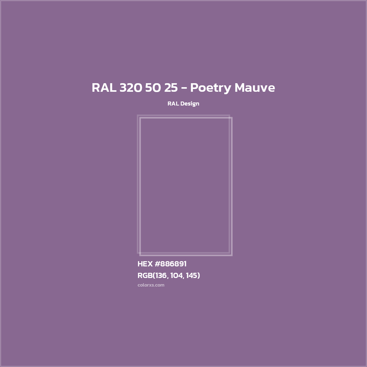 HEX #886891 RAL 320 50 25 - Poetry Mauve CMS RAL Design - Color Code