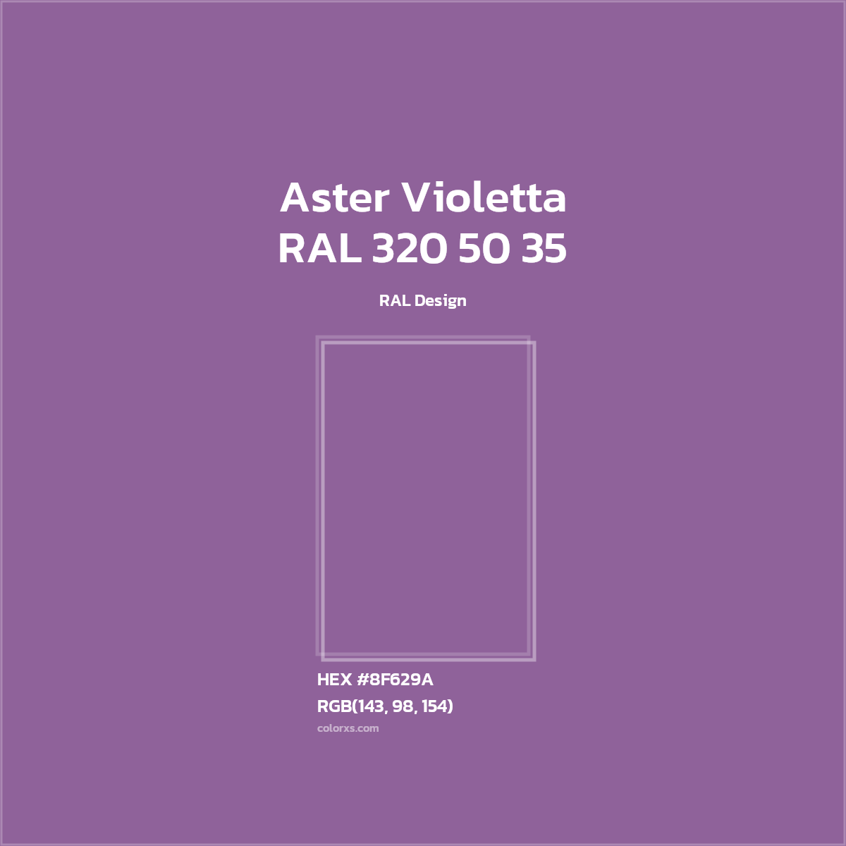 HEX #8F629A RAL 320 50 35 - Aster Violetta CMS RAL Design - Color Code