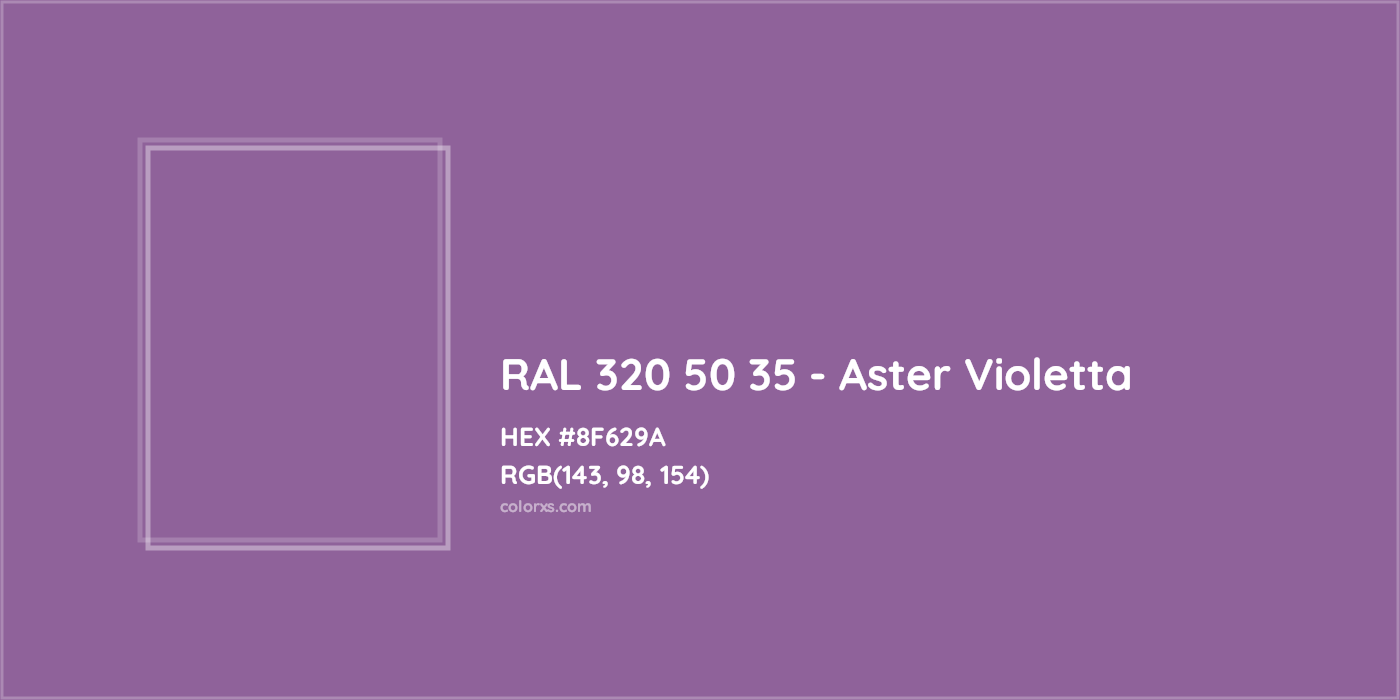 HEX #8F629A RAL 320 50 35 - Aster Violetta CMS RAL Design - Color Code