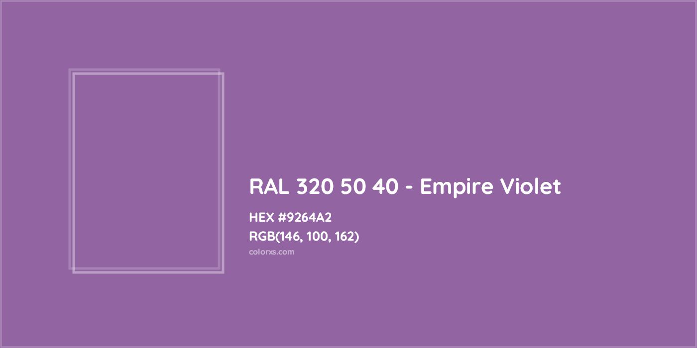 HEX #9264A2 RAL 320 50 40 - Empire Violet CMS RAL Design - Color Code