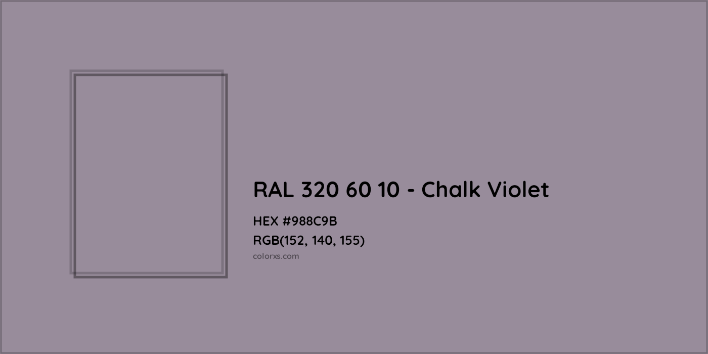 HEX #988C9B RAL 320 60 10 - Chalk Violet CMS RAL Design - Color Code