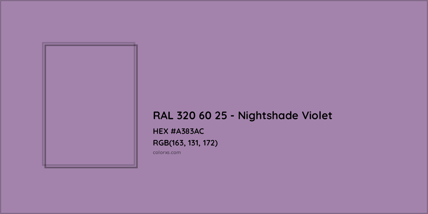 HEX #A383AC RAL 320 60 25 - Nightshade Violet CMS RAL Design - Color Code