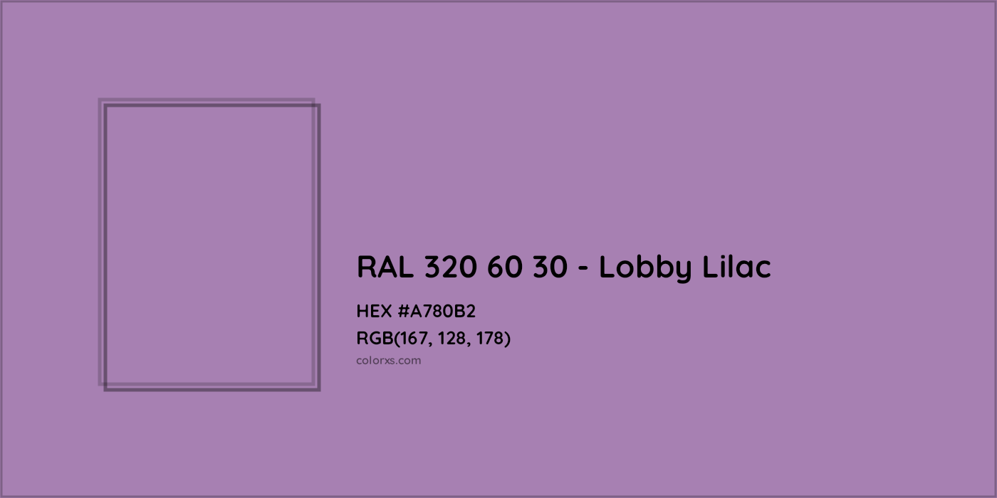 HEX #A780B2 RAL 320 60 30 - Lobby Lilac CMS RAL Design - Color Code