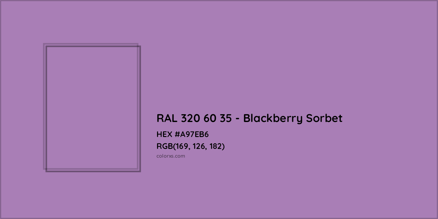 HEX #A97EB6 RAL 320 60 35 - Blackberry Sorbet CMS RAL Design - Color Code
