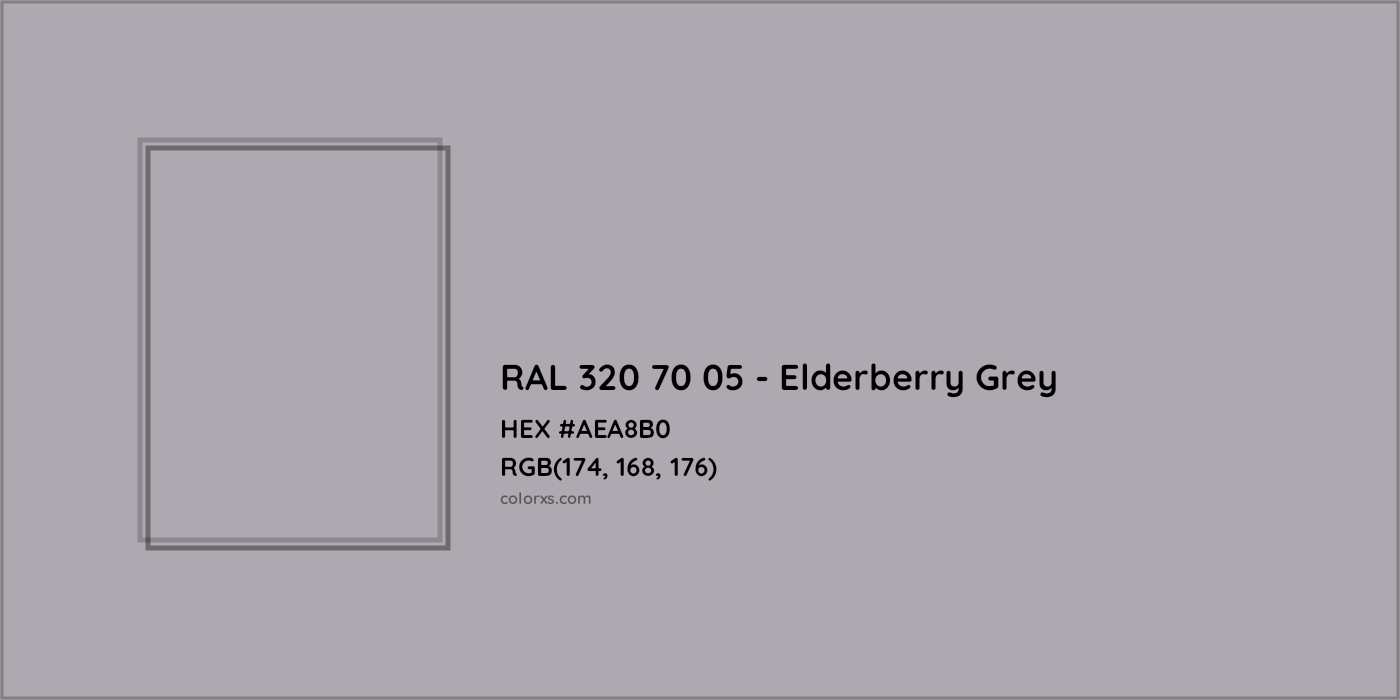 HEX #AEA8B0 RAL 320 70 05 - Elderberry Grey CMS RAL Design - Color Code
