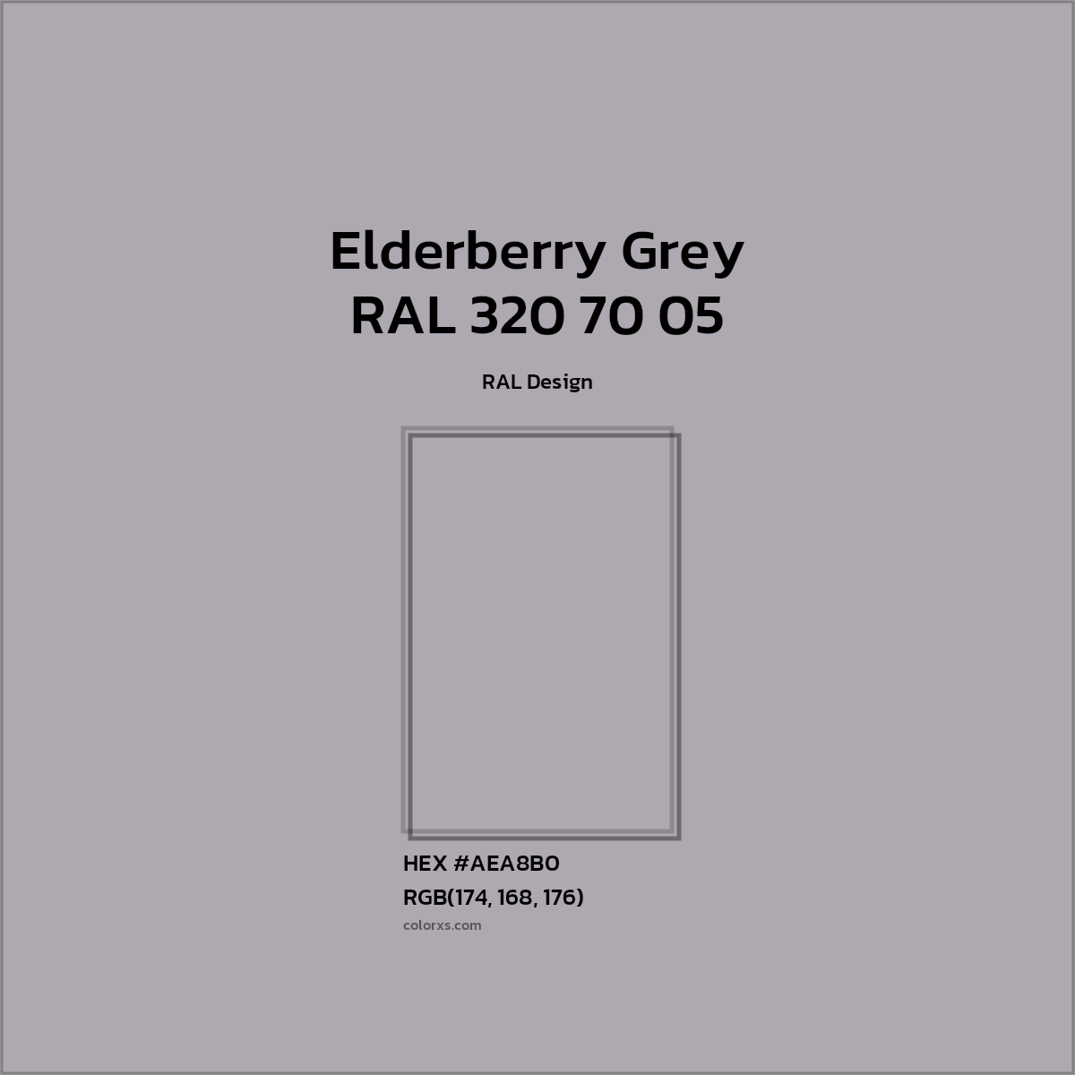 HEX #AEA8B0 RAL 320 70 05 - Elderberry Grey CMS RAL Design - Color Code