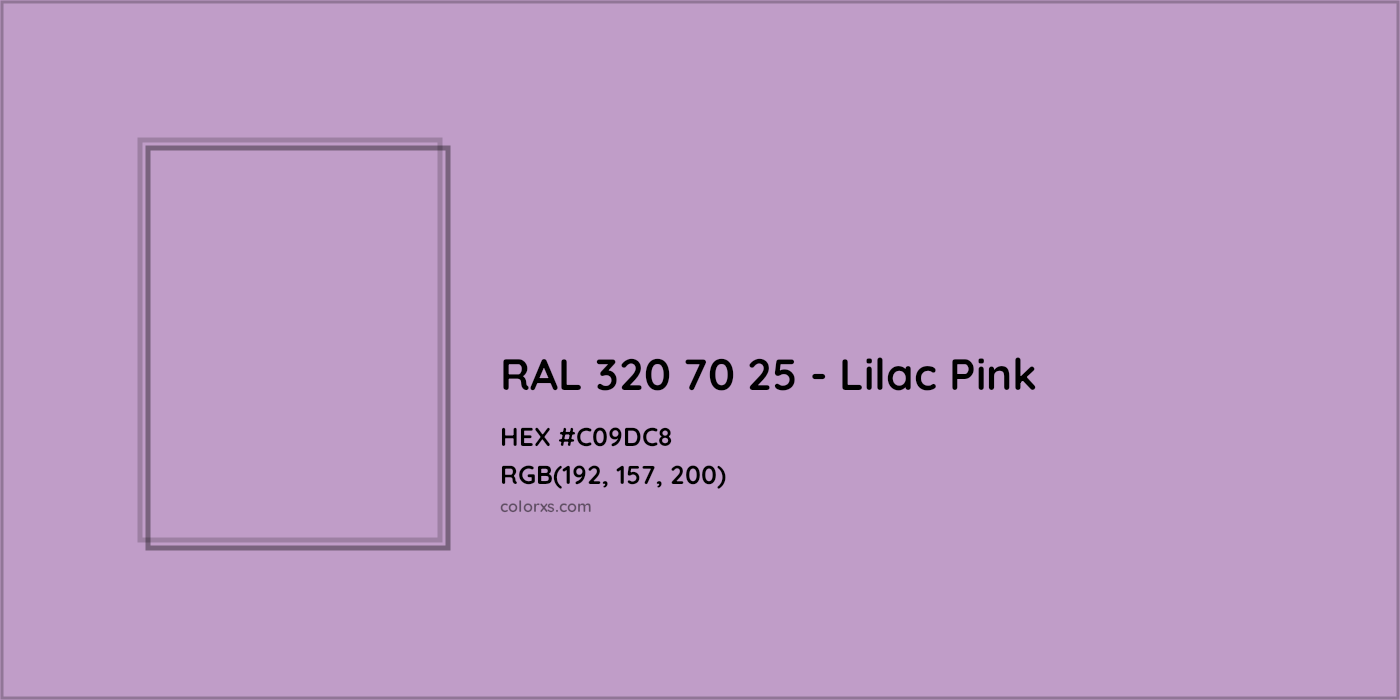 HEX #C09DC8 RAL 320 70 25 - Lilac Pink CMS RAL Design - Color Code