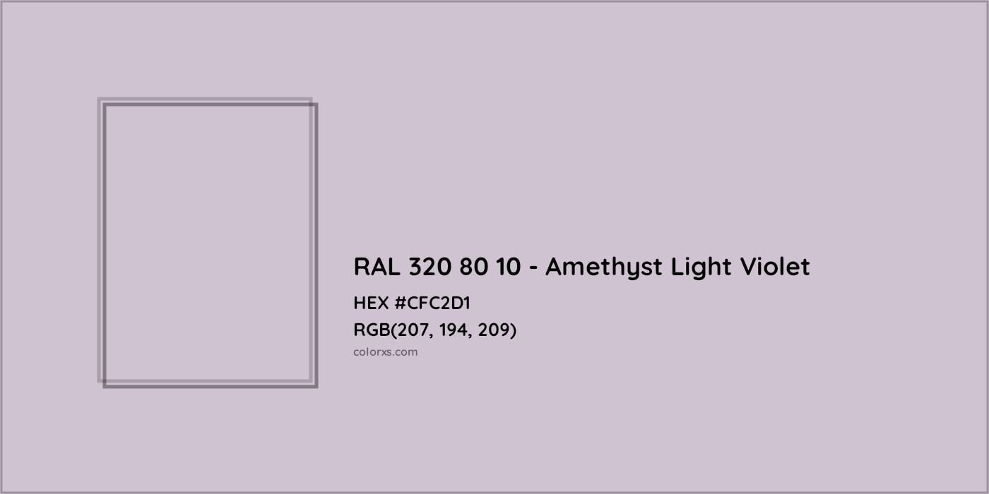 HEX #CFC2D1 RAL 320 80 10 - Amethyst Light Violet CMS RAL Design - Color Code