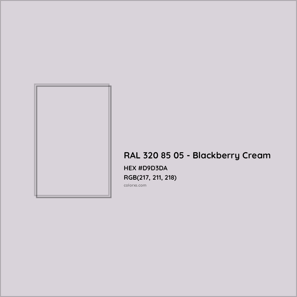HEX #D9D3DA RAL 320 85 05 - Blackberry Cream CMS RAL Design - Color Code