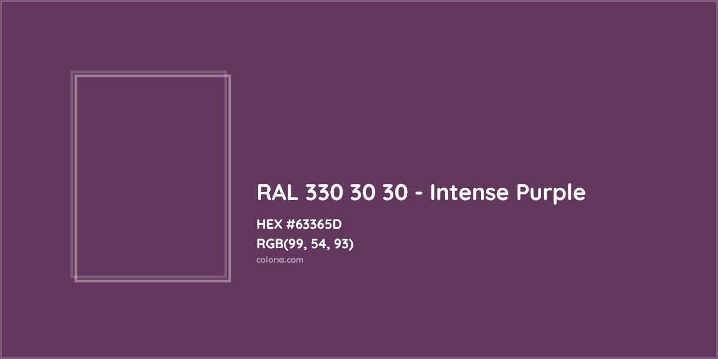 HEX #63365D RAL 330 30 30 - Intense Purple CMS RAL Design - Color Code