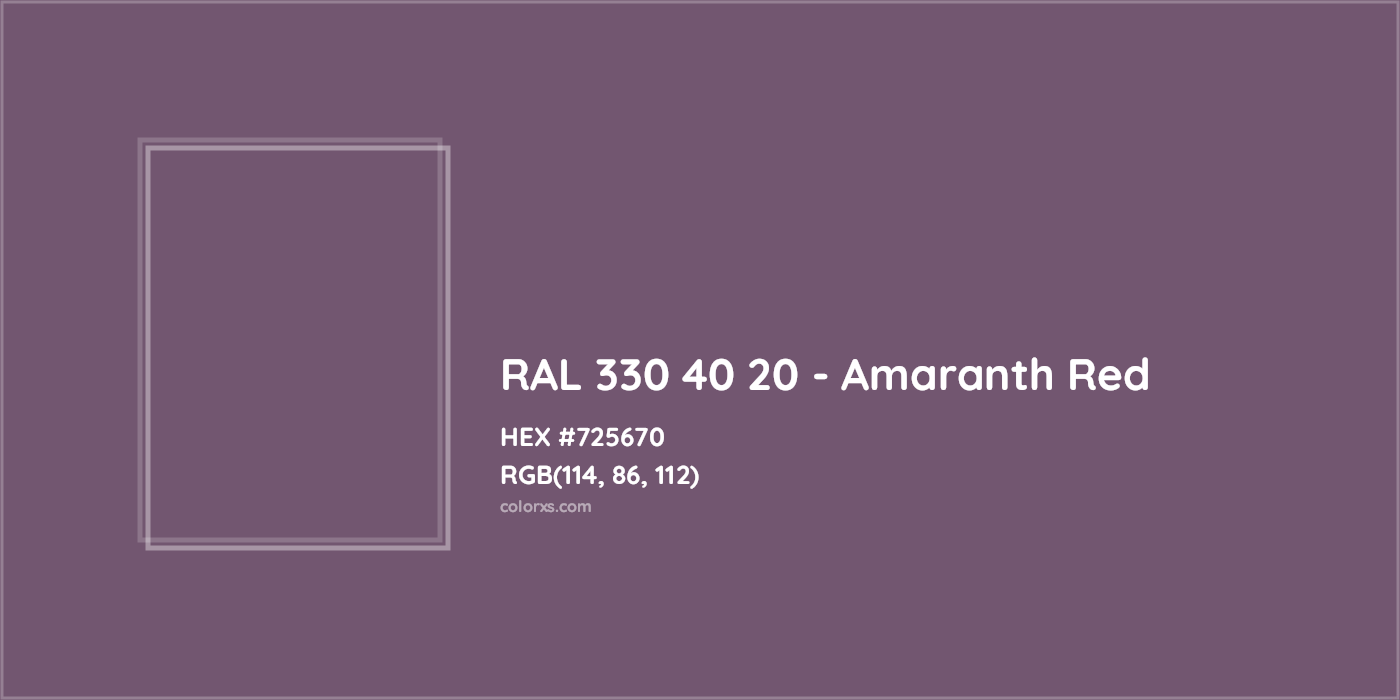 HEX #725670 RAL 330 40 20 - Amaranth Red CMS RAL Design - Color Code