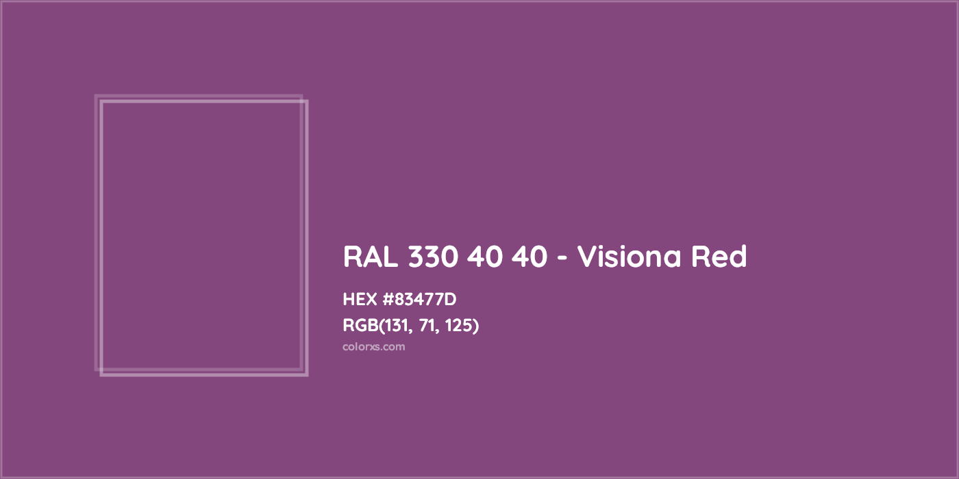 HEX #83477D RAL 330 40 40 - Visiona Red CMS RAL Design - Color Code
