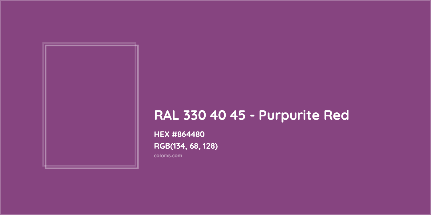 HEX #864480 RAL 330 40 45 - Purpurite Red CMS RAL Design - Color Code