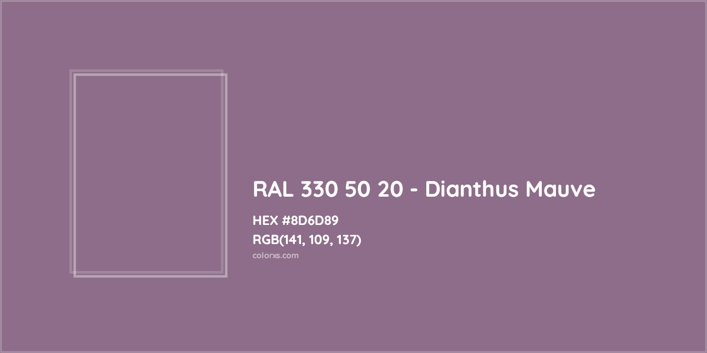 HEX #8D6D89 RAL 330 50 20 - Dianthus Mauve CMS RAL Design - Color Code