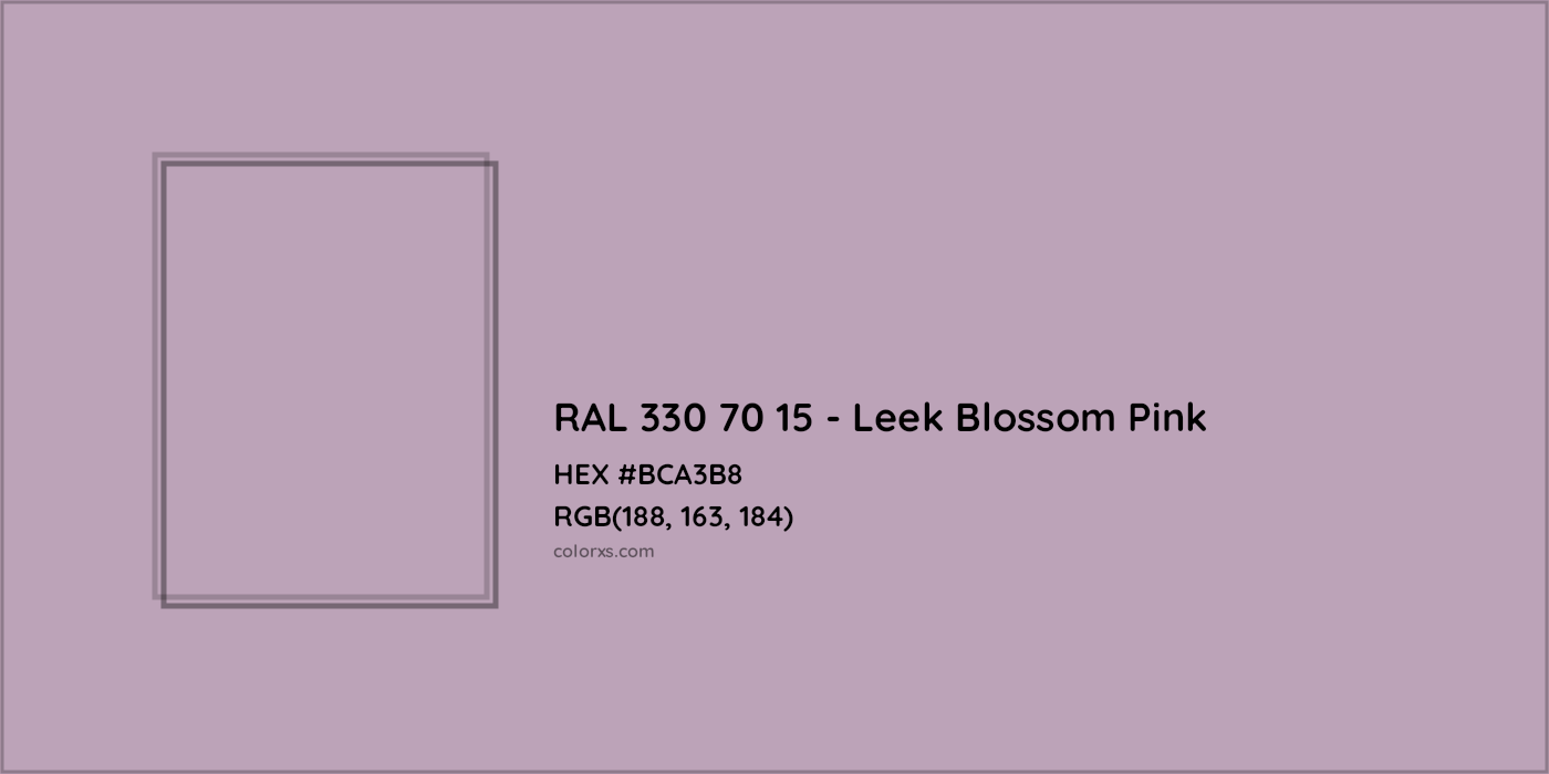 HEX #BCA3B8 RAL 330 70 15 - Leek Blossom Pink CMS RAL Design - Color Code